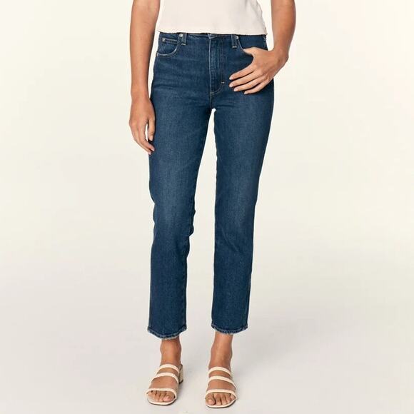 NWT AMO Chloe Crop Jeans in Affection Womens 26 Dark Wash Straight Quiet Luxury - Picture 1 of 9